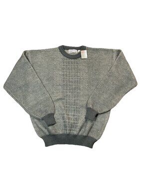 VTG Deadstock Members Only Sweater Knit Greys Blue -ish Size XL Mens Longsleeve